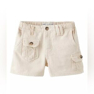 ZARA 100% Cotton Girls Beige Cargo Shorts Size 6